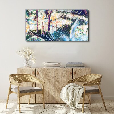 Tropical landscape in pastel colors Canvas Wall art