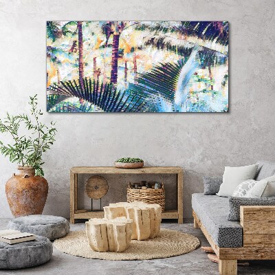Tropical landscape in pastel colors Canvas Wall art