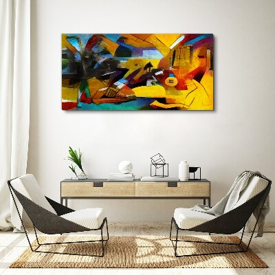 Abstract landscape in intense colors Canvas Wall art