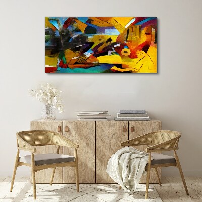 Abstract landscape in intense colors Canvas Wall art