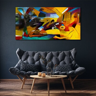 Abstract landscape in intense colors Canvas Wall art