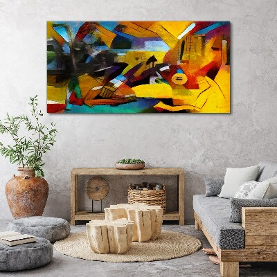 Abstract landscape in intense colors Canvas Wall art