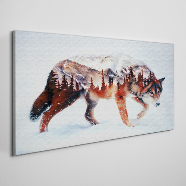Abstraction forest winter wolf Canvas Wall art