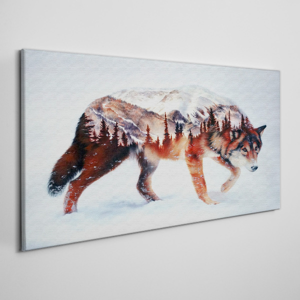 Wolf in a winter landscape Canvas Wall art