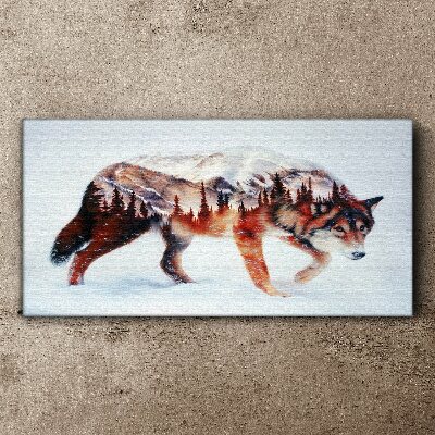 Abstraction forest winter wolf Canvas Wall art