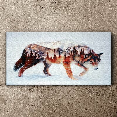 Wolf in a winter landscape Canvas Wall art