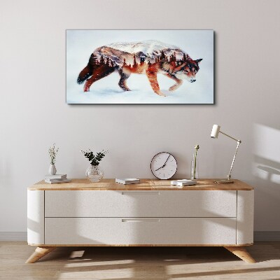 Wolf in a winter landscape Canvas Wall art