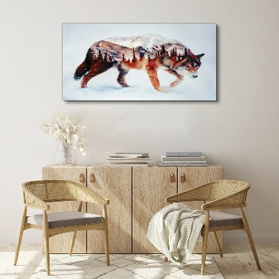 Wolf in a winter landscape Canvas Wall art