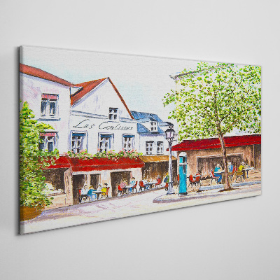 A cafe alley in the town Canvas print
