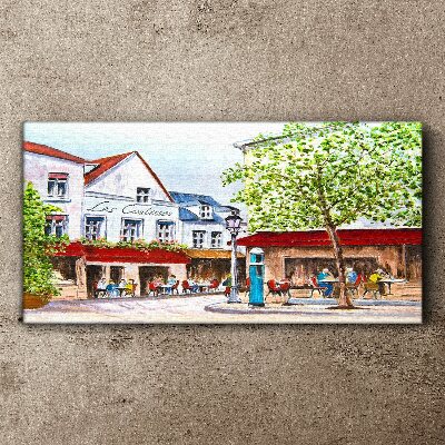 A cafe alley in the town Canvas print
