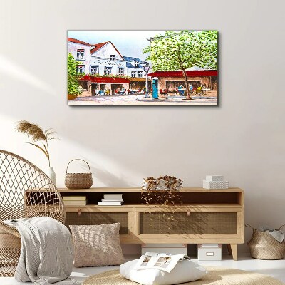 A cafe alley in the town Canvas print