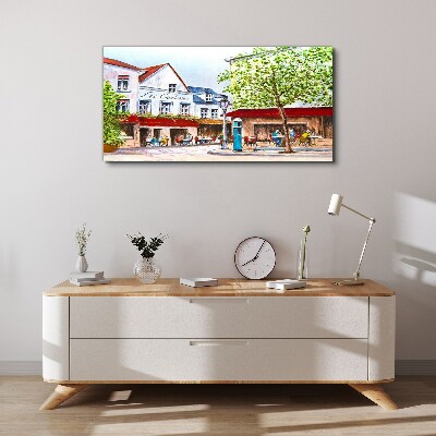 A cafe alley in the town Canvas print