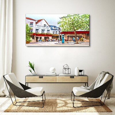 A cafe alley in the town Canvas print