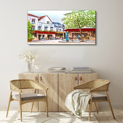 A cafe alley in the town Canvas print
