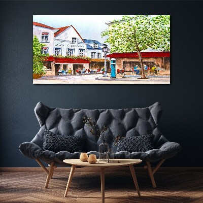 A cafe alley in the town Canvas print