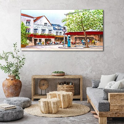 A cafe alley in the town Canvas print