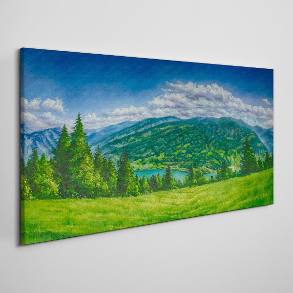 Green mountain landscape in summer Canvas print