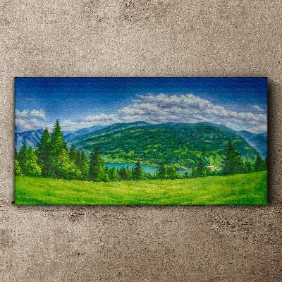 Green mountain landscape in summer Canvas print