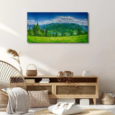 Green mountain landscape in summer Canvas print