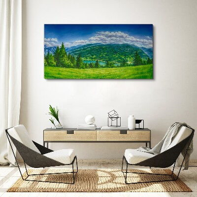 Green mountain landscape in summer Canvas print