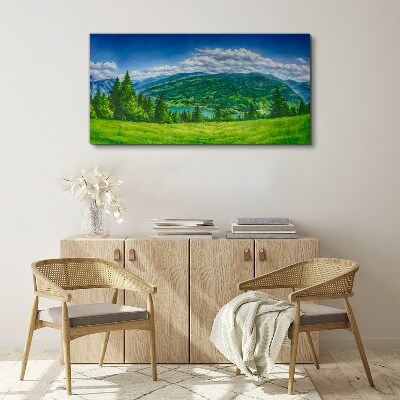 Green mountain landscape in summer Canvas print