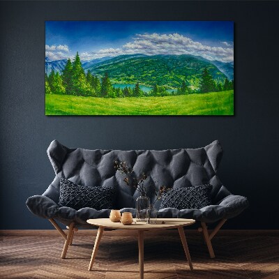 Green mountain landscape in summer Canvas print