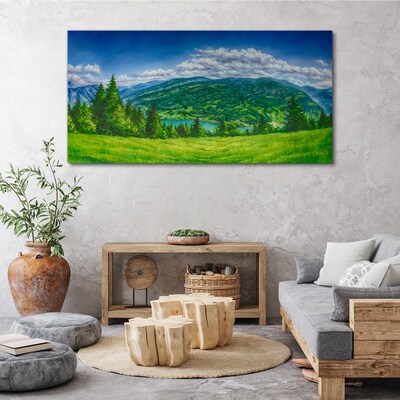 Green mountain landscape in summer Canvas print
