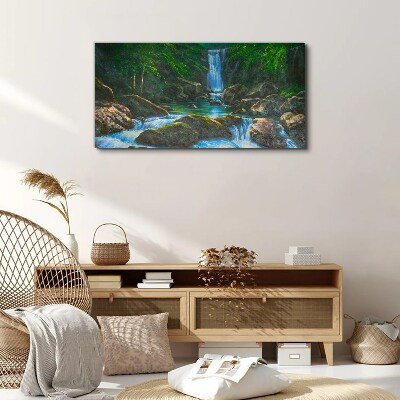 A peaceful waterfall in a forest setting Canvas print