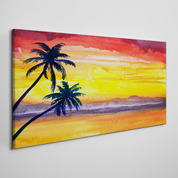 Tropical sunset over the beach Canvas Wall art