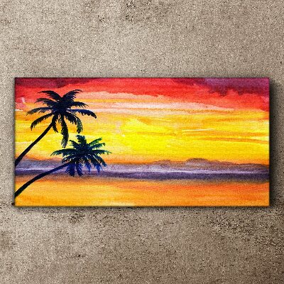 Tropical sunset over the beach Canvas Wall art
