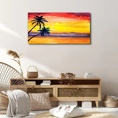 Tropical sunset over the beach Canvas Wall art