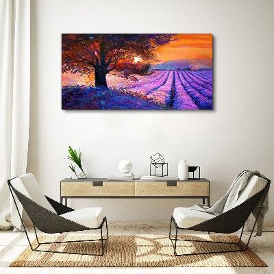 Purple landscape at sunset Canvas print