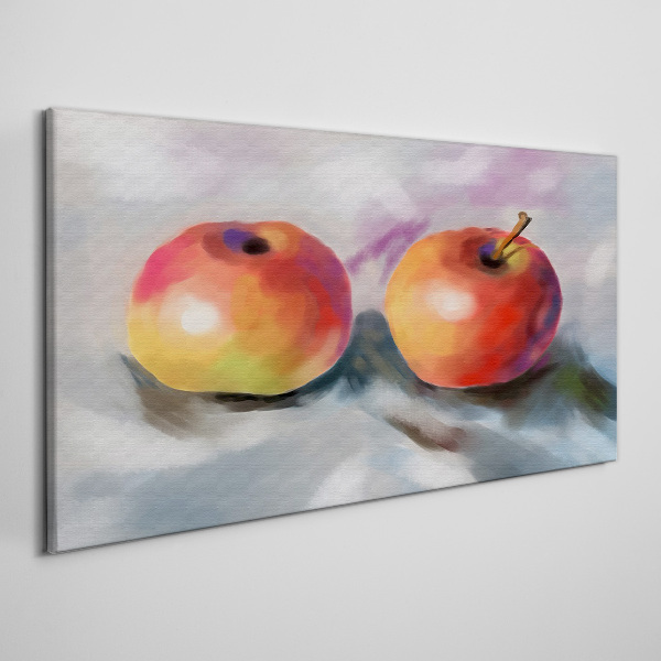 Juicy apples on a pastel background Canvas print