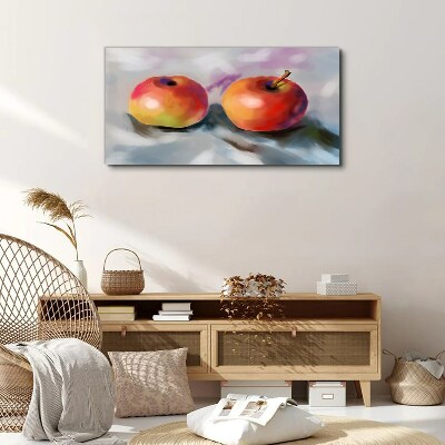Juicy apples on a pastel background Canvas print