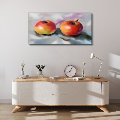 Juicy apples on a pastel background Canvas print