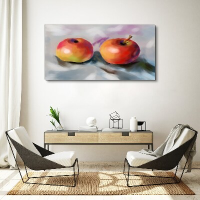 Juicy apples on a pastel background Canvas print