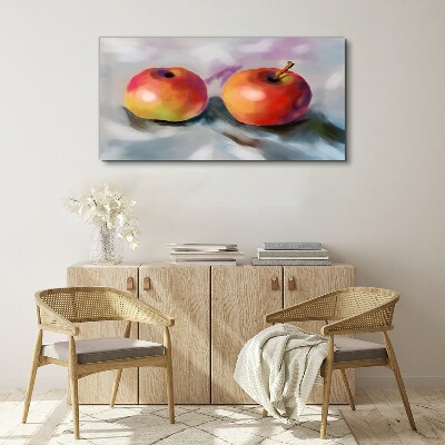 Juicy apples on a pastel background Canvas print