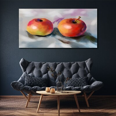Juicy apples on a pastel background Canvas print