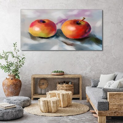 Juicy apples on a pastel background Canvas print