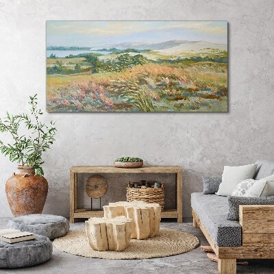 Summer field landscape Canvas print
