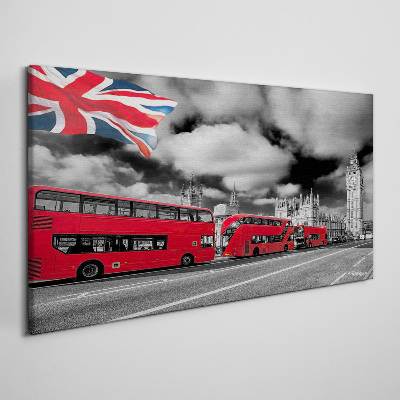 London road bus Canvas Wall art