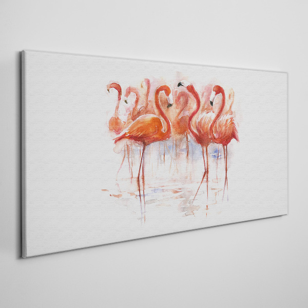 Flamingos on the water background Canvas Wall art