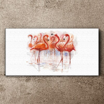 Flamingos on the water background Canvas Wall art