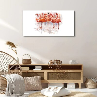 Flamingos on the water background Canvas Wall art