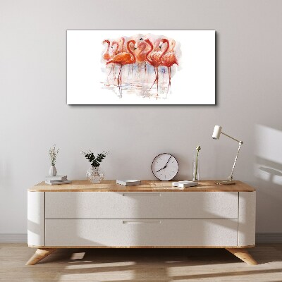Flamingos on the water background Canvas Wall art