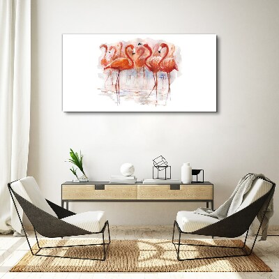 Flamingos on the water background Canvas Wall art