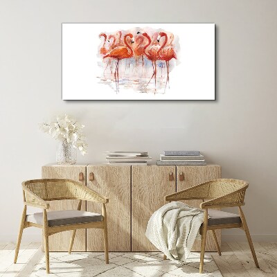 Flamingos on the water background Canvas Wall art