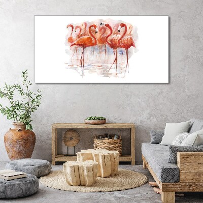 Flamingos on the water background Canvas Wall art