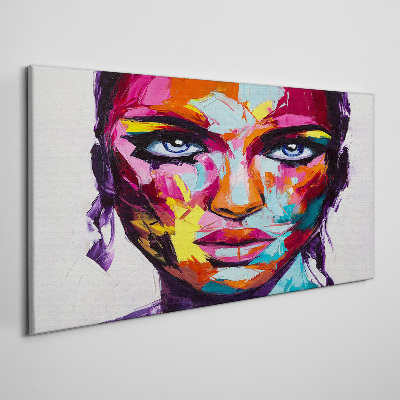 Colorful portrait of a woman Canvas Wall art