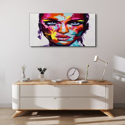 Colorful portrait of a woman Canvas Wall art